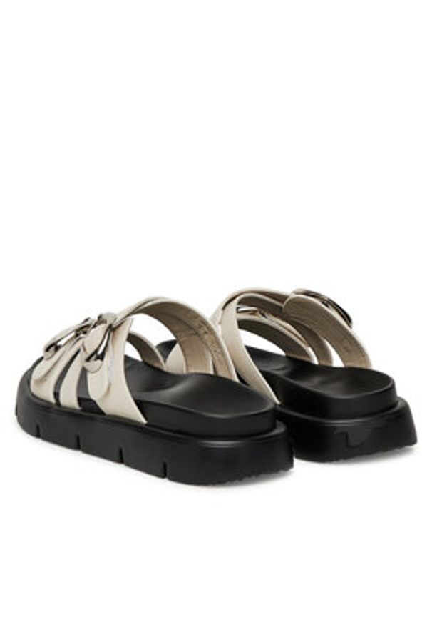 Badura Klapki CHAMOMILE-7Y002 Beżowy. Kolor: beżowy. Materiał: skóra