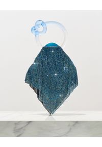 BENEDETTA BRUZZICHES - Niebieska kryształowa torebka Casper Small. Kolor: niebieski. Materiał: jedwab, akryl, satyna. Wzór: aplikacja #4