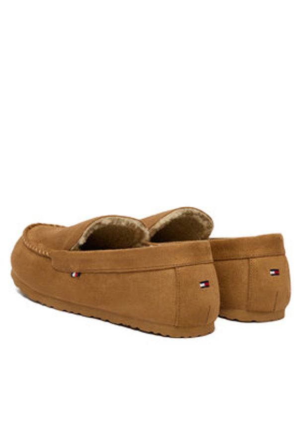 TOMMY HILFIGER - Tommy Hilfiger Kapcie M Driver House FM0FM05617 Brązowy. Kolor: brązowy. Materiał: materiał