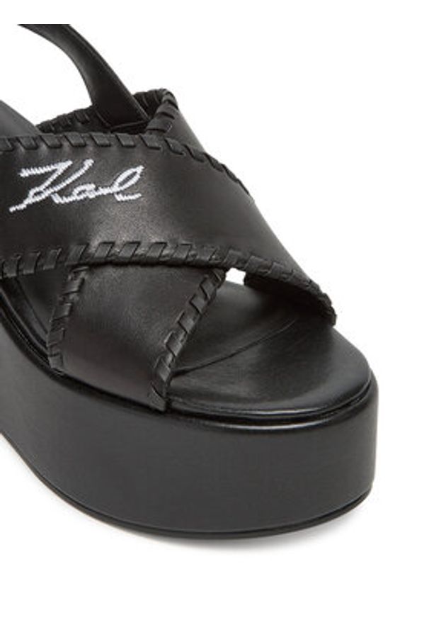 Karl Lagerfeld - KARL LAGERFELD Sandały Wendy KL33372 Czarny. Kolor: czarny. Materiał: skóra