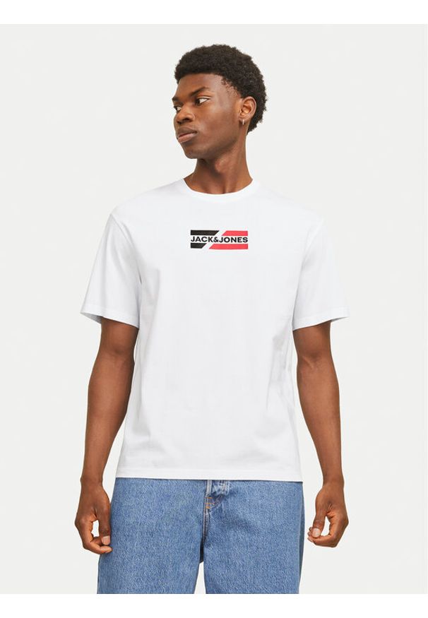 Jack & Jones - Jack&Jones T-Shirt Corp Graphic 12268415 Biały Regular Fit. Kolor: biały. Materiał: bawełna