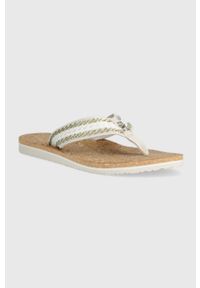 TOMMY HILFIGER - Tommy Hilfiger japonki TH CORK SANDAL damskie kolor biały na płaskim obcasie FW0FW07145. Kolor: biały. Materiał: materiał. Obcas: na obcasie. Wysokość obcasa: niski #3