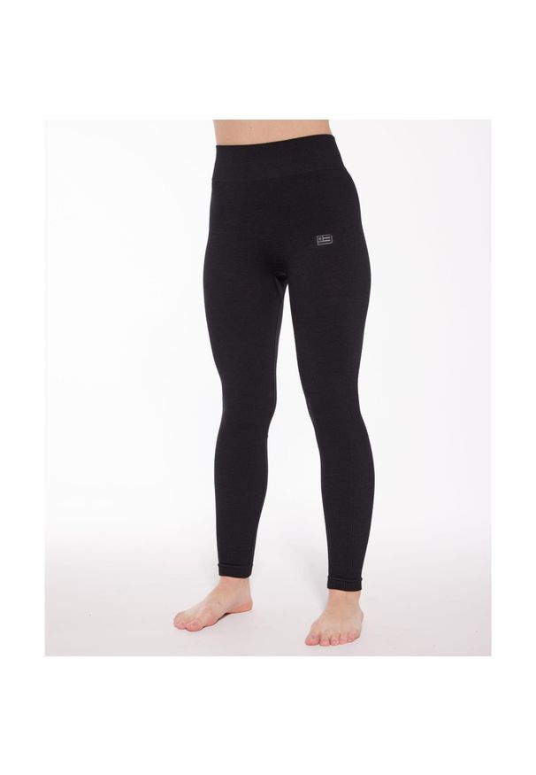 Legginsy damskie Brubeck JOGA MERINO. Kolor: czarny. Sport: joga i pilates