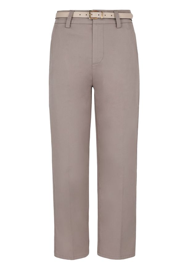 Volcano - Materiałowe spodnie z kantem R-LAVI. Okazja: na co dzień, na spotkanie biznesowe, do pracy. Stan: podwyższony. Materiał: materiał. Styl: casual, biznesowy, klasyczny