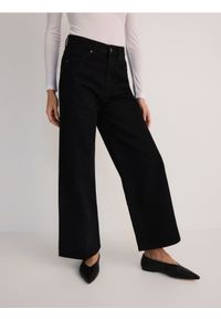 Reserved - Jeansy culotte z wysokim stanem - czarny. Stan: podwyższony. Kolor: czarny #1
