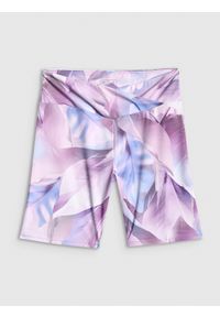 4f - 4F Legginsy krótkie dzianinowe damskie - multikolor S. Stan: podwyższony. Kolor: wielokolorowy. Materiał: dzianina. Długość: krótkie. Sezon: lato. Sport: fitness, turystyka piesza #1