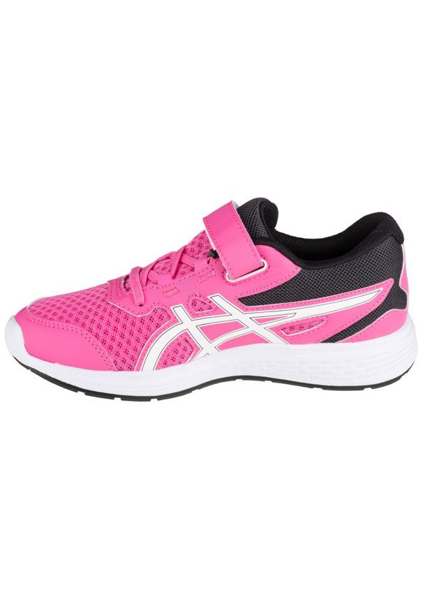 Buty Asics Ikaia 9 Ps Jr 1014A132-700 białe różowe. Okazja: na co dzień. Zapięcie: rzepy. Kolor: biały, wielokolorowy, różowy. Materiał: syntetyk, guma, materiał. Szerokość cholewki: normalna