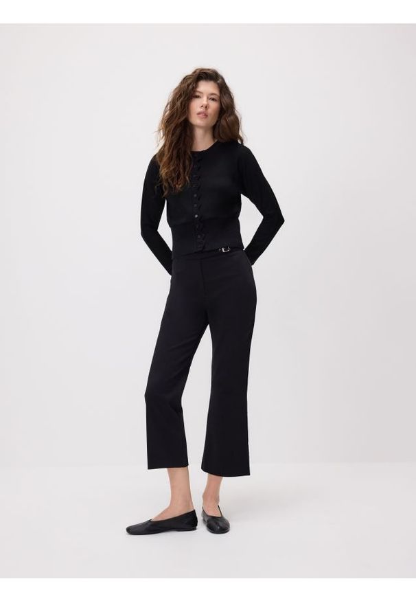 Reserved - Spodnie z bawełną - czarny. Kolor: czarny. Materiał: bawełna