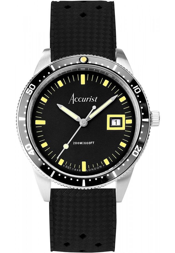 orient - Zegarek Orient Zegarek męski Accurist 72001X czarny. Kolor: czarny