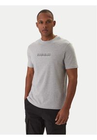 Napapijri T-Shirt S-Box Logo NP0A4IFL Szary Regular Fit. Kolor: szary. Materiał: bawełna #1