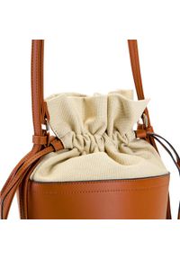 Wittchen - Torebka bucket bag z ekoskóry i płótna. Kolor: brązowy. Wzór: kwiaty. Sezon: lato. Materiał: skórzane #5