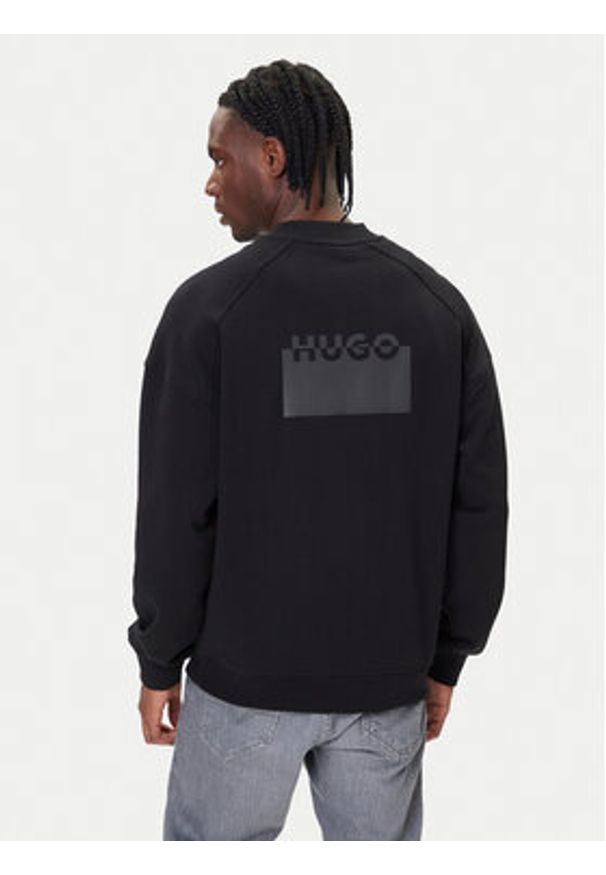 Hugo - HUGO Bluza Delastcrew 50546672 Czarny Relaxed Fit. Kolor: czarny. Materiał: bawełna