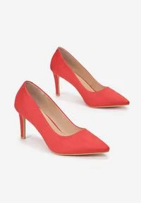 Renee - Czerwone Szpilki Pardella. Nosek buta: szpiczasty. Zapięcie: bez zapięcia. Kolor: czerwony. Szerokość cholewki: normalna. Wzór: gładki. Obcas: na szpilce. Styl: klasyczny. Wysokość obcasa: wysoki #5