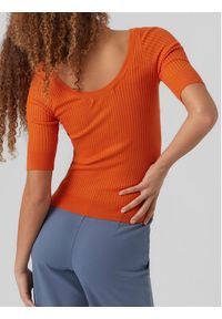 Vero Moda Sweter Estela 10277850 Pomarańczowy Slim Fit. Kolor: pomarańczowy. Materiał: syntetyk #3