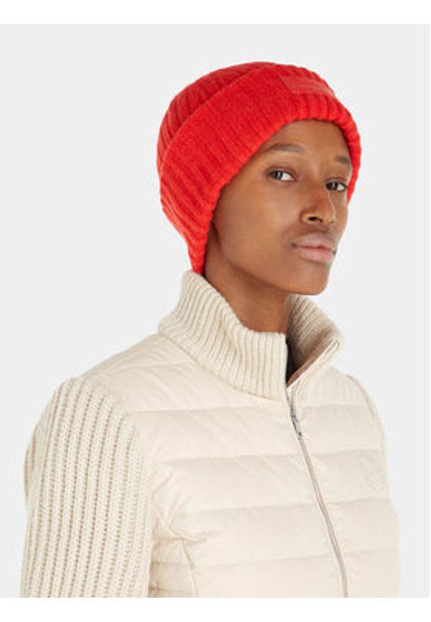 TOMMY HILFIGER - Tommy Hilfiger Czapka Tommy Twist Beanie AW0AW15325 Pomarańczowy. Kolor: pomarańczowy. Materiał: syntetyk
