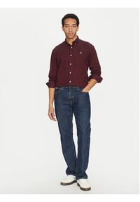 U.S. Polo Assn. Koszula MUP3247 Bordowy Slim Fit. Typ kołnierza: polo. Kolor: czerwony. Materiał: bawełna