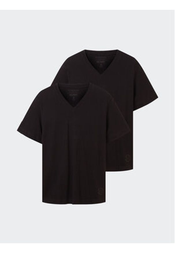 Tom Tailor Komplet 2 t-shirtów 1037738 Czarny Regular Fit. Kolor: czarny. Materiał: bawełna