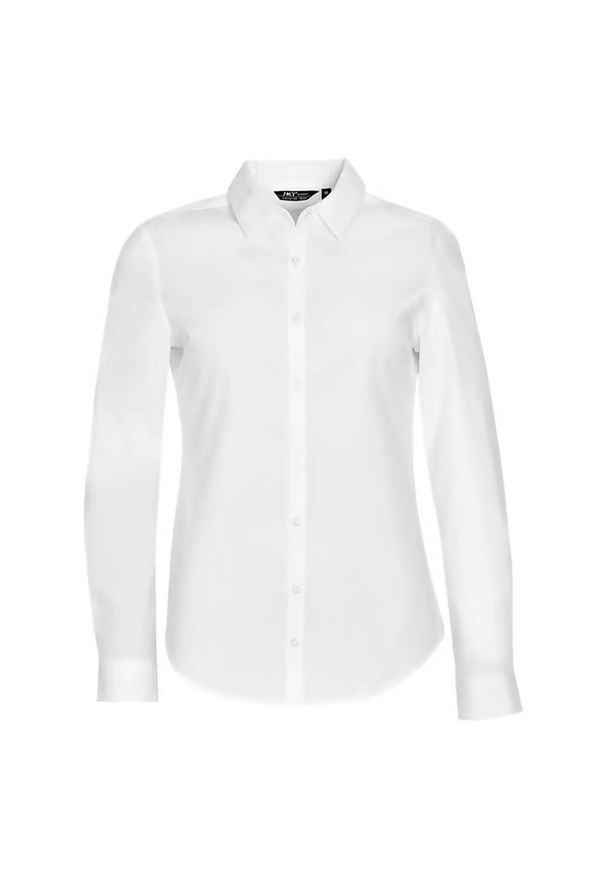 SOL'S - Damska Koszulka Z Długim Rękawem Blake Stretch Shirt. Okazja: na co dzień. Kolor: biały. Długość rękawa: długi rękaw. Długość: długie. Styl: casual