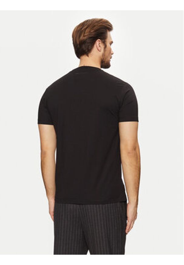 Karl Lagerfeld - KARL LAGERFELD T-Shirt 755426 551242 Czarny Regular Fit. Typ kołnierza: dekolt w karo. Kolor: czarny. Materiał: bawełna