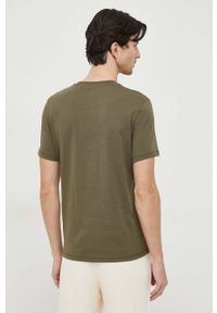 Guess t-shirt bawełniany kolor zielony z aplikacją. Kolor: zielony. Materiał: bawełna. Wzór: aplikacja. Styl: klasyczny #5