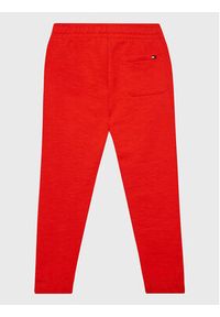 TOMMY HILFIGER - Tommy Hilfiger Spodnie dresowe Flag KB0KB07978 D Czerwony Regular Fit. Kolor: czerwony. Materiał: bawełna