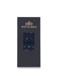 Wittchen - Męskie skarpetki w kropki – zestaw 2 par granatowe. Kolor: niebieski. Materiał: bawełna. Wzór: kropki #4