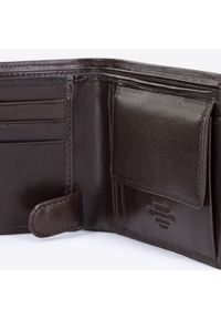 Wittchen - Męski portfel skórzany podwójnie rozkładany brązowy. Kolor: brązowy. Materiał: skóra