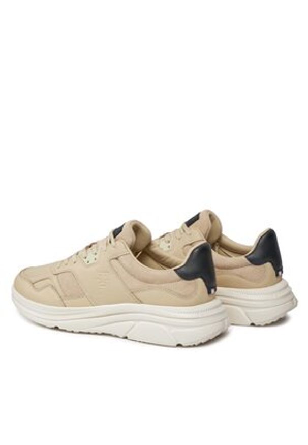 TOMMY HILFIGER - Tommy Hilfiger Sneakersy Modern Runner Premium Lth FM0FM04879 Beżowy. Kolor: beżowy. Materiał: skóra