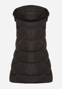 Born2be - Czarna Kamizelka z Odpinanym Kapturem Ozdobiona Pikowaniem Tulira. Okazja: na co dzień. Kolor: czarny. Materiał: jeans. Wzór: aplikacja. Styl: klasyczny, casual, elegancki #2