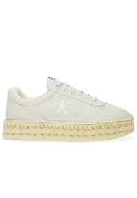 Buty Calvin Klein Espadrille Sneakers CS BTW YW0YW01437-0F9 - beżowe. Kolor: beżowy. Materiał: guma, tkanina. Szerokość cholewki: normalna. Obcas: na platformie