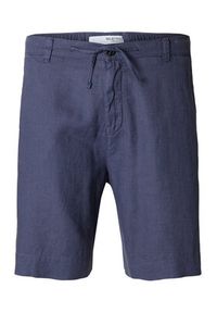 Selected Homme Szorty materiałowe 16097541 Fioletowy Loose Fit. Kolor: fioletowy. Materiał: len #3
