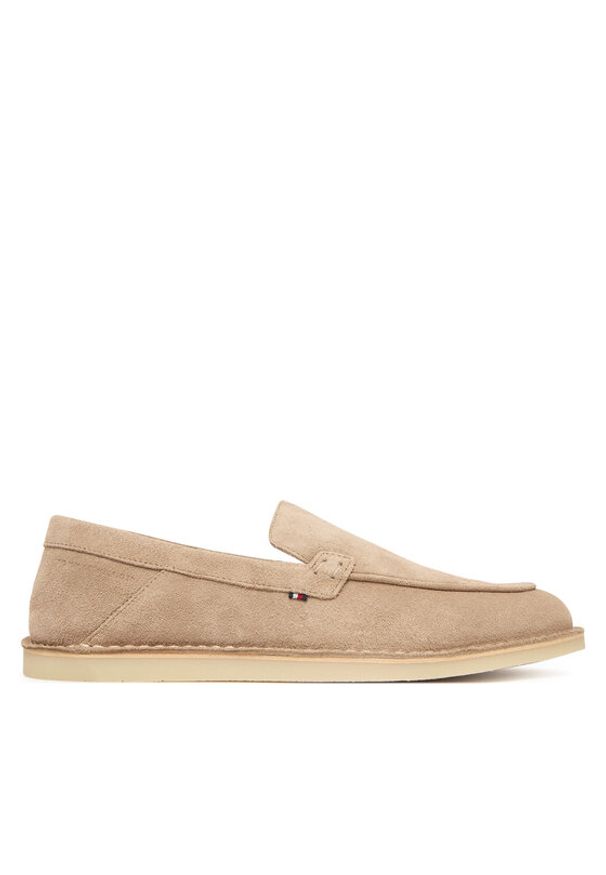 TOMMY HILFIGER - Tommy Hilfiger Mokasyny Stitchdown FM0FM05782 Beżowy. Kolor: beżowy. Materiał: zamsz, skóra