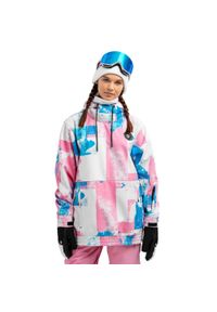 SIROKO - Kurtka snowboardowa damska W1-W Holi. Kolor: niebieski, różowy, wielokolorowy. Materiał: materiał, softshell. Sport: snowboard