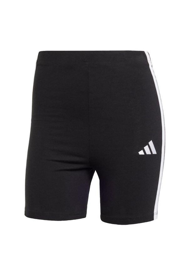 Adidas - Szorty Essentials 3-Stripes High Waisted Biker. Kolor: biały, wielokolorowy, czarny. Materiał: bawełna. Sport: kolarstwo