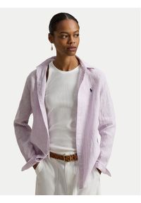 Polo Ralph Lauren Koszula 211A96158006 Fioletowy Classic Fit. Typ kołnierza: polo. Kolor: fioletowy. Materiał: len #1