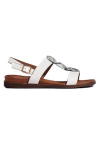 Damskie białe sandały płaskie Sergio Leone. Kolor: biały #1