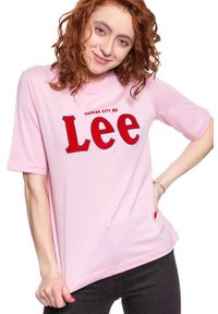 Lee - LEE T SHIRT DAMSKI TEE FROST PINK L43RAIMC 112109735