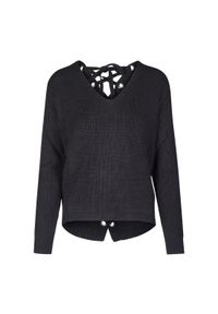 Urban Classics - Bluza damska duże rozmiary Urban Classic back lace up. Kolor: czarny #1