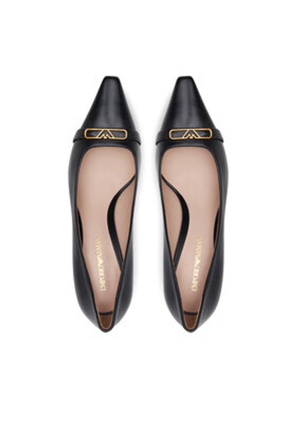 Emporio Armani Czółenka X3E488 XF271 00002 Czarny. Kolor: czarny. Materiał: skóra. Obcas: na szpilce