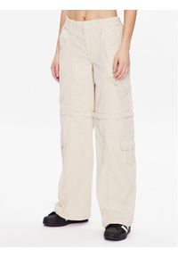BDG Urban Outfitters Spodnie materiałowe BDG ZIP OFF Y2K 76475318 Écru Relaxed Fit. Materiał: bawełna #1