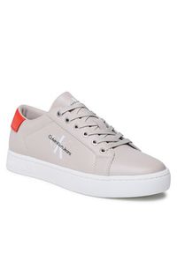 Calvin Klein Jeans Sneakersy Classic Cupsole Laceup Low Lth YM0YM00491 Beżowy. Kolor: beżowy. Materiał: skóra