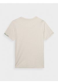 outhorn - T-shirt z nadrukiem męski - kremowy. Okazja: na co dzień. Kolor: kremowy. Materiał: dzianina, bawełna. Długość rękawa: krótki rękaw. Wzór: nadruk. Styl: casual #5