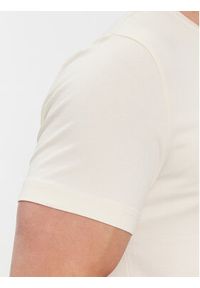 TOMMY HILFIGER - Tommy Hilfiger T-Shirt Stretch Slim Fit Tee MW0MW10800 Beżowy Slim Fit. Kolor: beżowy. Materiał: bawełna #3