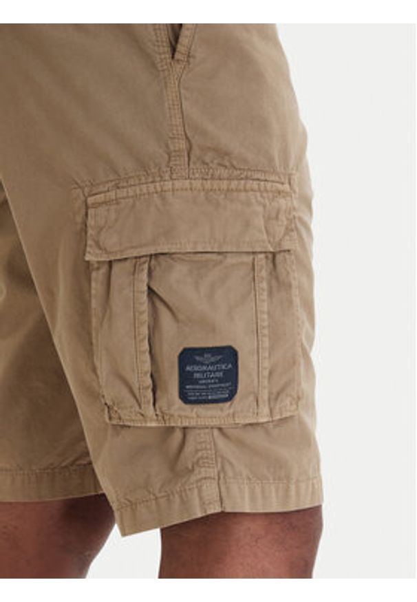 Aeronautica Militare Szorty materiałowe 261BE0066UCT01122 Beżowy Regular Fit. Kolor: beżowy. Materiał: bawełna
