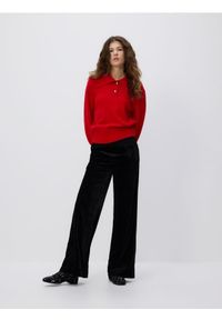 Reserved - Welurowe spodnie - czarny. Kolor: czarny. Materiał: welur #1