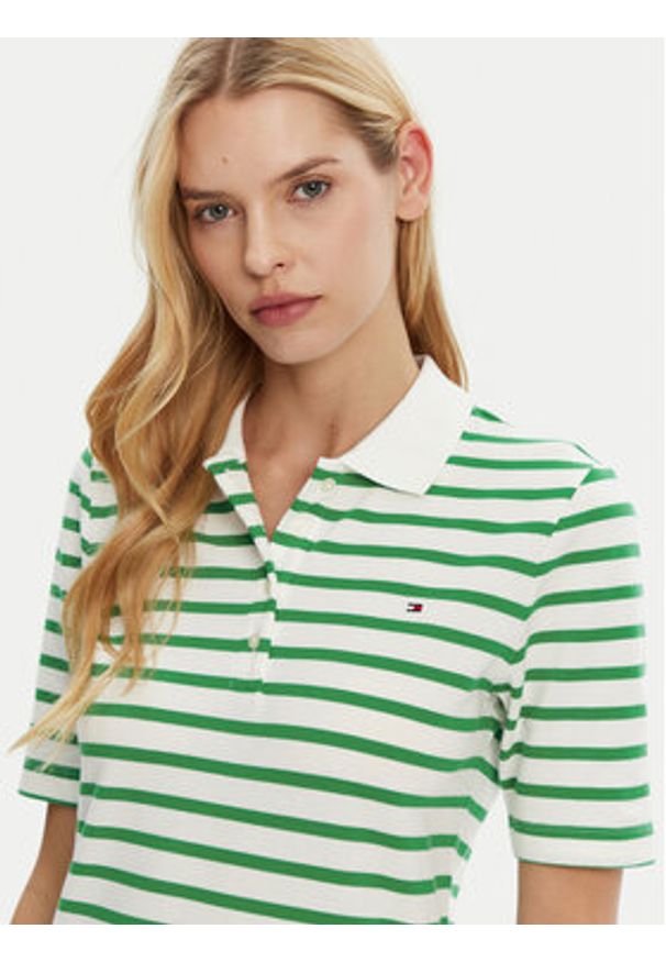 TOMMY HILFIGER - Tommy Hilfiger Polo 1985 WW0WW43224 Zielony Regular Fit. Typ kołnierza: polo. Kolor: zielony. Materiał: bawełna