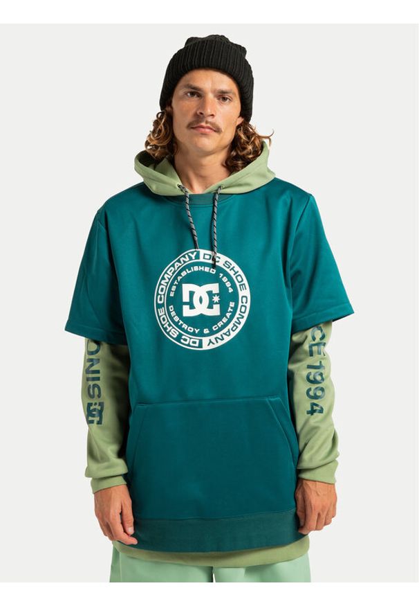 DC Shoes Bluza Dryden ADYFT03440 Zielony Regular Fit. Kolor: zielony. Materiał: syntetyk