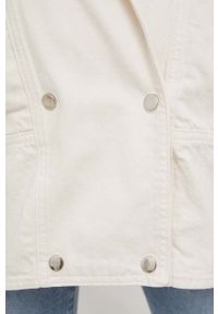 Answear Lab kurtka jeansowa kolor beżowy oversize. Kolor: beżowy. Materiał: jeans. Styl: wakacyjny #6