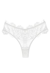 Intica - Stringi koronkowe z ozdobną gumką Lebbie. Kolor: biały. Materiał: koronka. Wzór: koronka #1