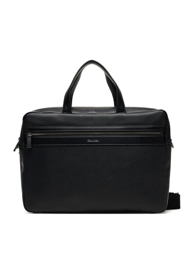 Calvin Klein Torba na laptopa Zip Commuter Bag LV04D3263G Czarny. Kolor: czarny. Materiał: skóra